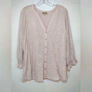 Democracy Women's Pink Button-Up Top Size ( 1 X)